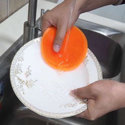 Multipurpose Anti balterial Washing Dish Pot Veggies Fruit Non-Stick Pan Cleaning Kitchen Brush Scrubber Silicone Dish Sponge